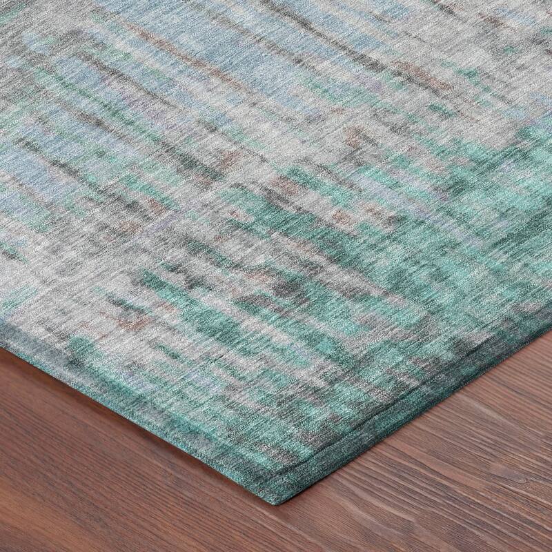 Machine Washable Indoor/ Outdoor Modern Ombre Chantille Rug