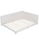 preview thumbnail 11 of 19, Queen Size Upholstered Platform Bed with USB Ports, Sturdy Wood Frame, Beige