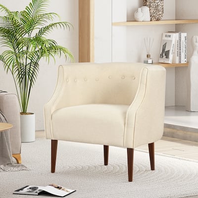 Modern Club Chair with Button-Tufted Back