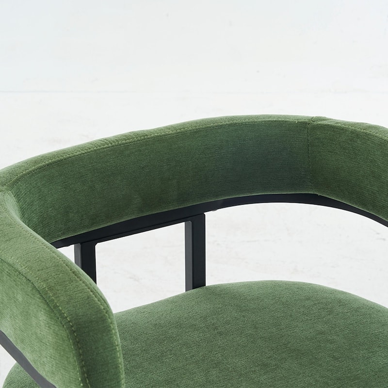 Modern Chenille Bar Stools Set of 2, Upholstered Counter Height Chairs