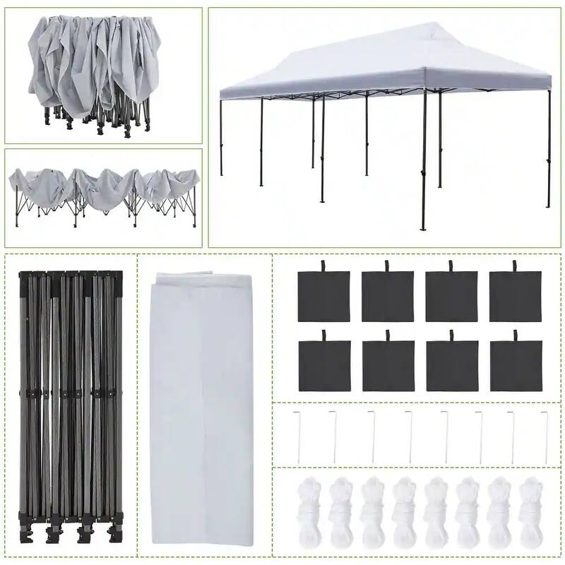 EROMMY Commercial-Grade Instant Canopy Tent – Features Roller Bag, Sandbags, Wind Ropes, and Ground Stakes