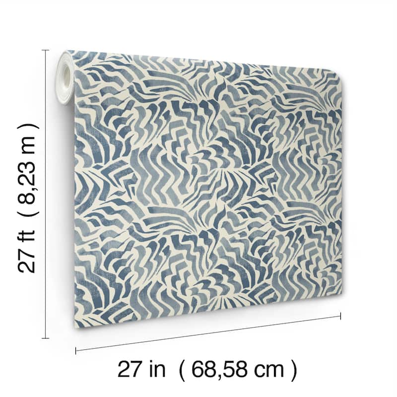 Topeka Zora Wave 27 In W X 27 Ft L Wallpaper