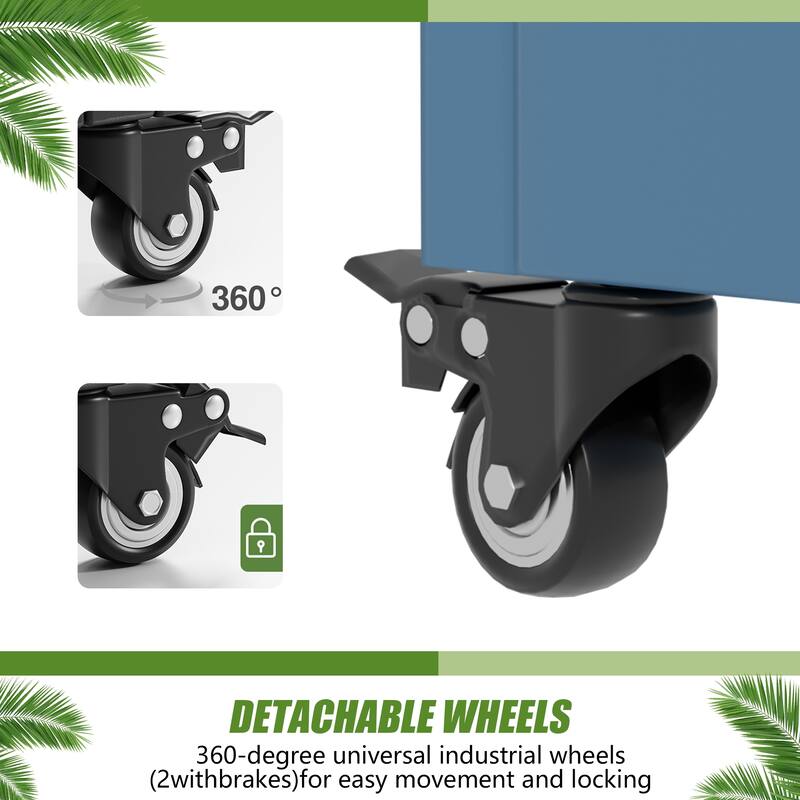 Raised Garden Bed Planter with Trellis Movable Planter Box with Lockable Wheels