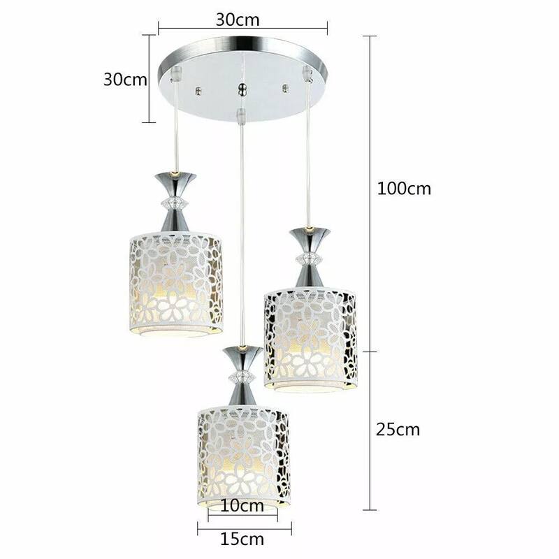 3-Light Round Island Chandelier Ceiling Light Pendant Lamp - 11" x 49"