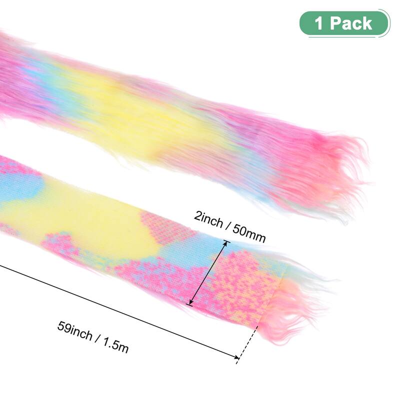 Faux Fur Fabric Precut Strips, 59x2 Inch for DIY Crafts Christmas Iridescent