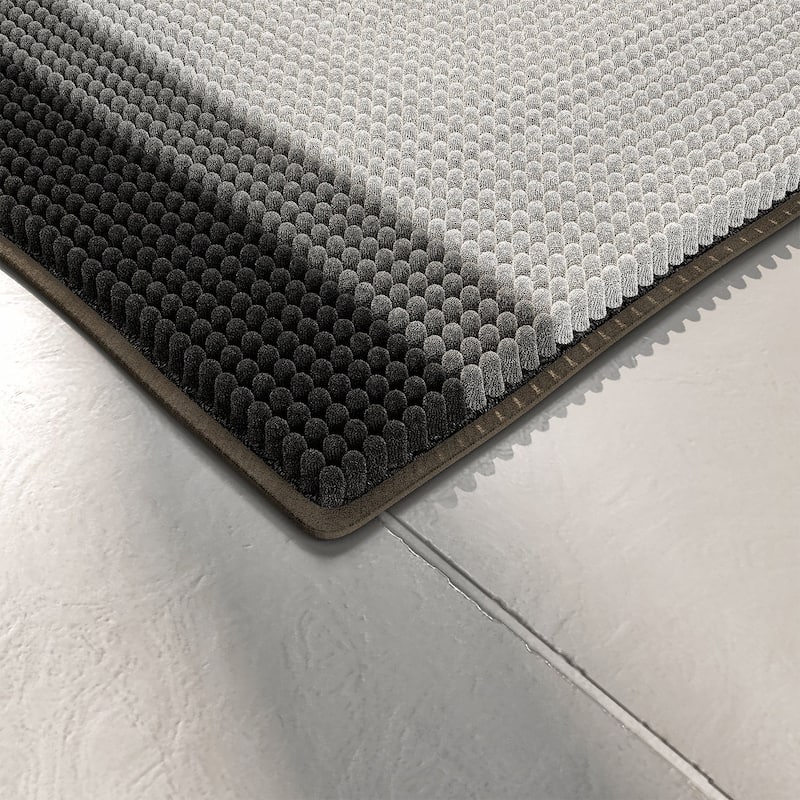 Totti Leo Gray Microfiber Chenille 21" x 32" Bathroom Mat
