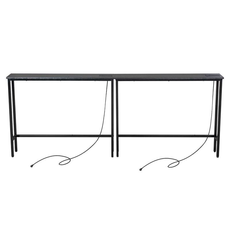 2-piece Set Triamine + Iron 200 * 15 * 79cm with Power Strip Foyer Table