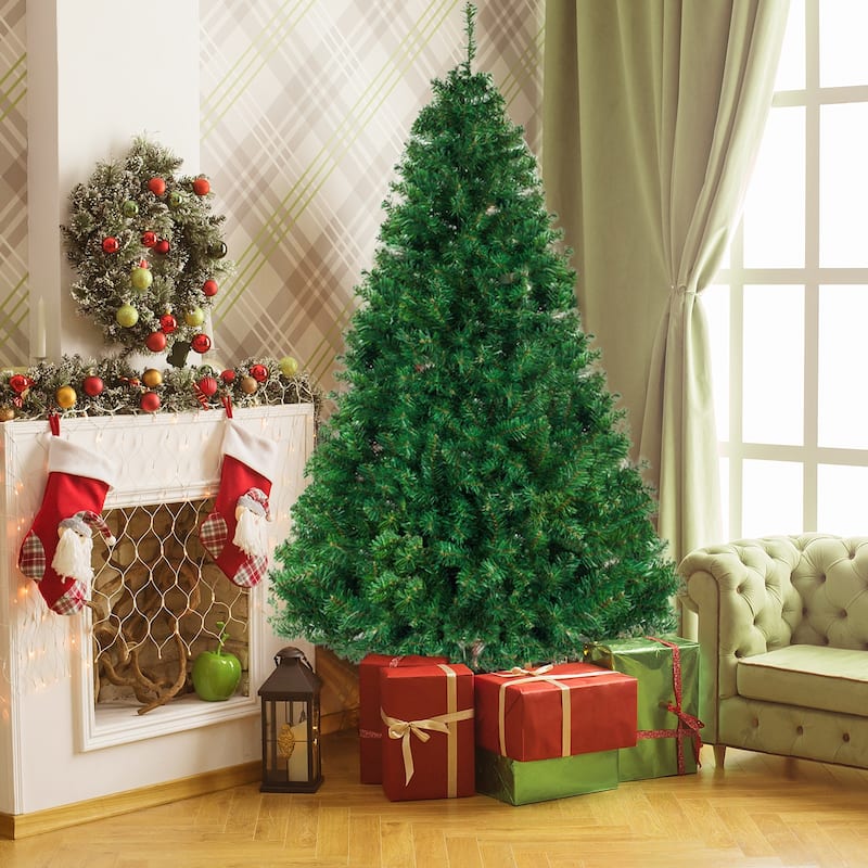 Green PVC Iron Christmas Tree with Branches and Stand - (43.3 x 43.3 x 70.9)"