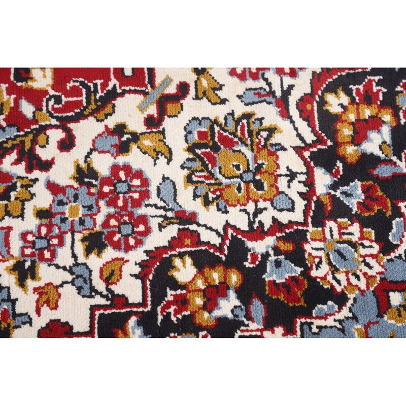 Traditional Red Kashan Turkish Area Rug Floral Machine-Made Carpet - 9'8" x 12'9"