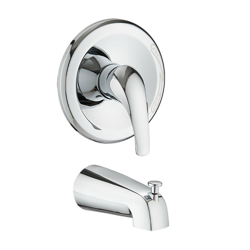 YASINU Wall Mounted Tub Spout And Shower Valve Kit - Chrome/Clear