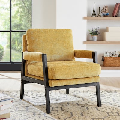 Kelly Mid-Century Modern Chenille Upholstered Accent Armchair