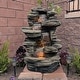 preview thumbnail 4 of 6, Stacked Shale Outdoor Water Fountain Backyard Feature w/ LEDs - 38"