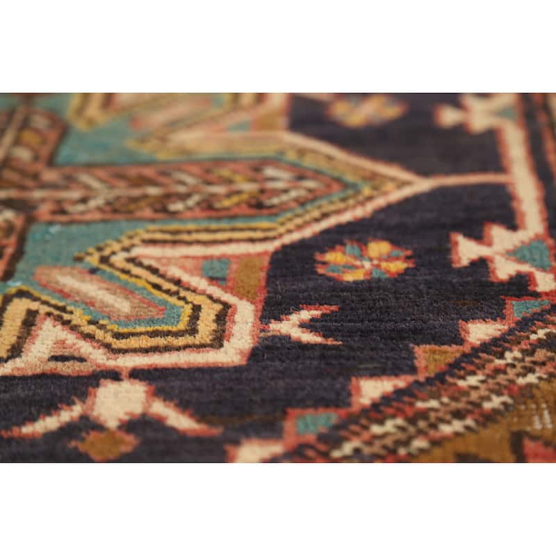 Hand Knotted Oriental 100% Wool Carpet Traditional Geometric Oranges & Rust Bakhtiari Area Rug - 10' 7'' X 4' 6''