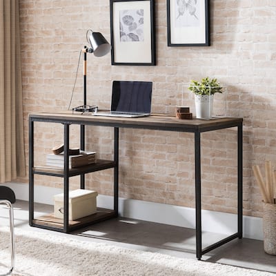 SEI Furniture Garstivon Rustic Black with Distressed Fir Writing Desk