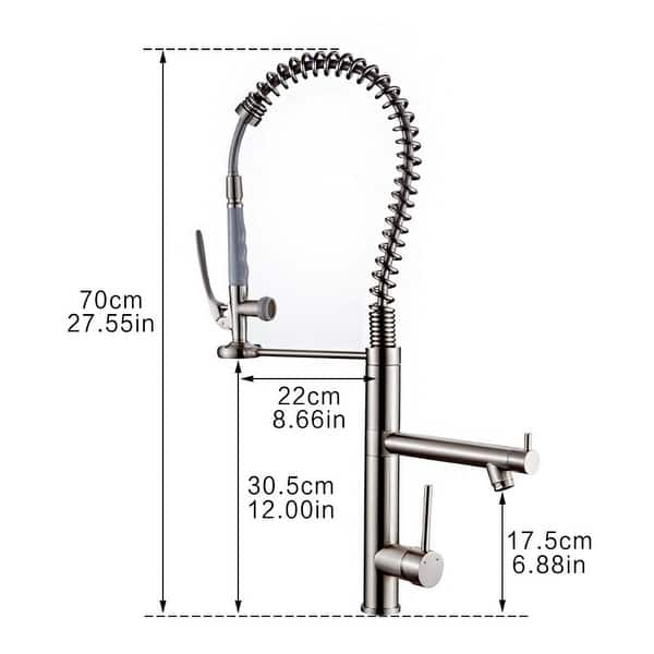 High Arch Spring Single Handle Kitchen Sink Faucet Pull Down Sprayer