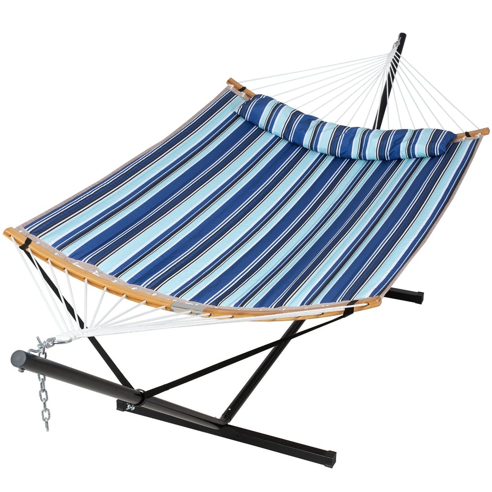 2-person Outdoor Hammock with Stand & Pillow