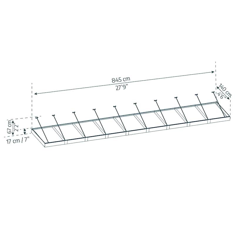 Sophia XL 5 ft. Door Awning Kit - Grey Structure & Clear Panels