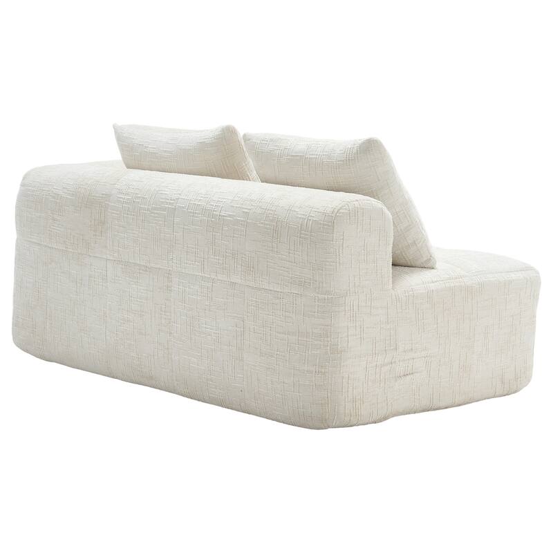 Chenille Loveseat Sofa Upholstered Deep Seat Sofa, Lounge Couch Corner Sofa Minimalist Modular Couches for Apartment