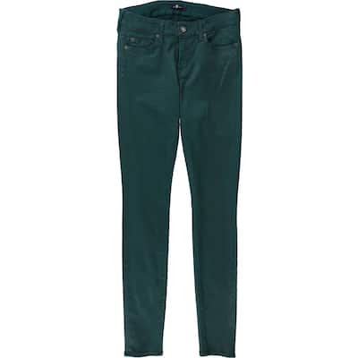 7 For All ManKind Womens Coated Skinny Fit Jeans,, Green, 29