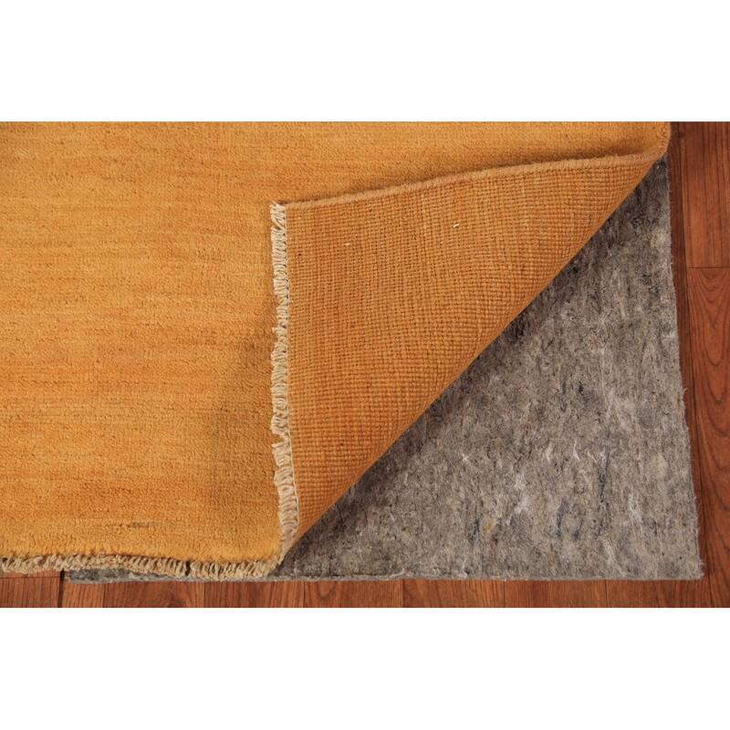 Modern Gold Gabbeh Oriental Rug Handmade Wool Carpet - 2'9" x 4'0"