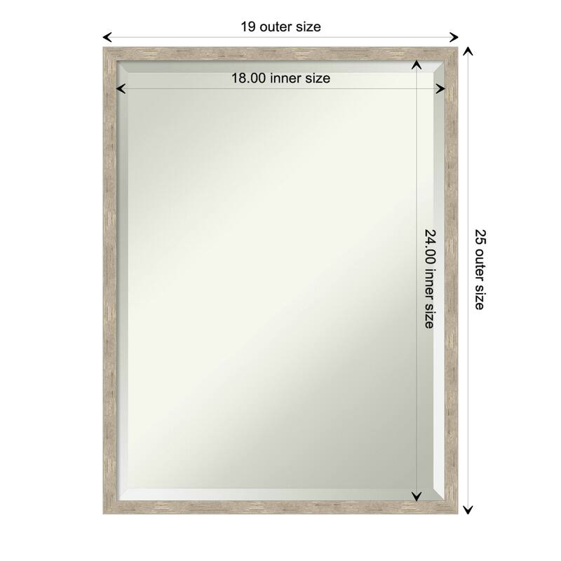 Imprint Beveled Wood Framed Wall Mirror - Imprint Light Pewter - Glass Size 18x24