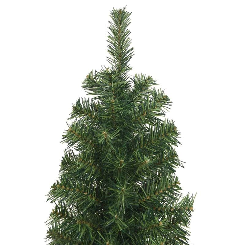 vidaXL Christmas Tree Decoration Artificial Slim Tree with Stand Green PVC