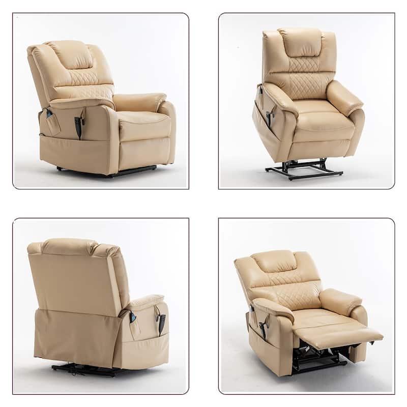 35.5"W Dual Electric Power Lift Recliner,Massage&Heat,180 degrees