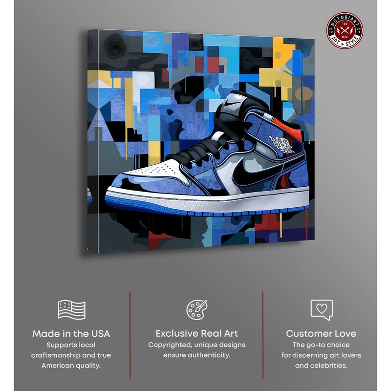 Notoriart Primary Sneakers Gallery Wrapped Sneaker 1 Piece Canvas Wall Art
