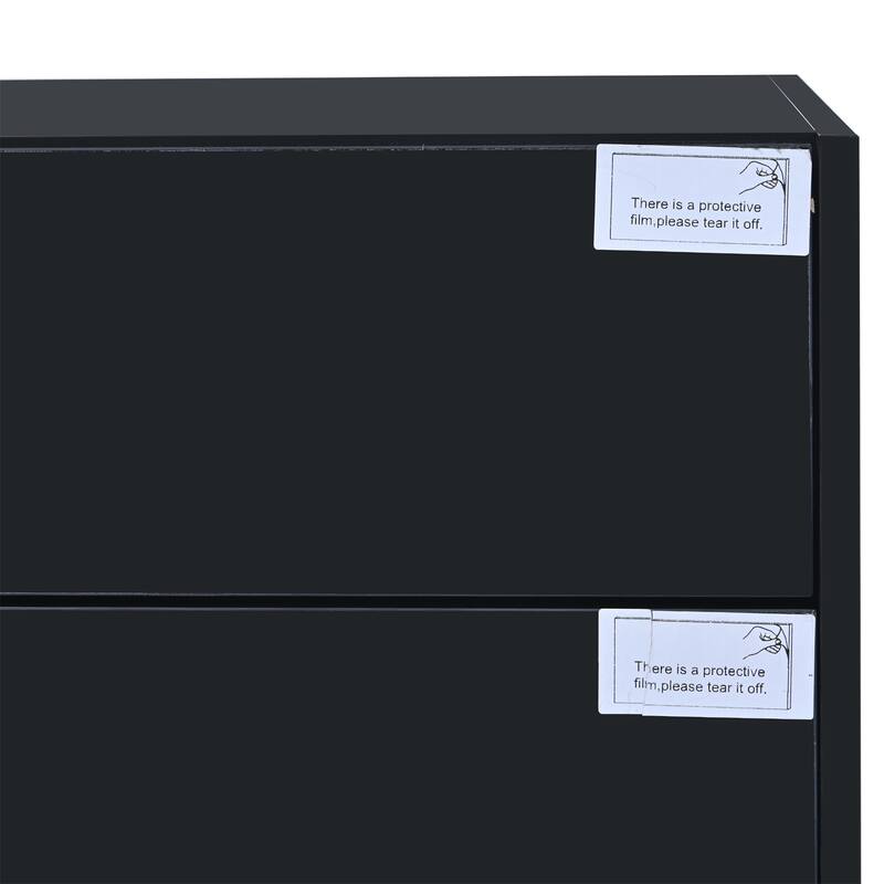Modern Rectangle TV Stand for TVs Up to 80" with High Gloss UV Surface