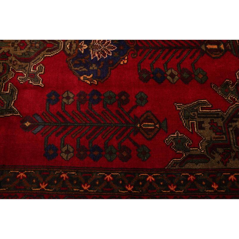 ECARPETGALLERY Hand-knotted Teimani Red Wool Rug - 4'4 x 7'8