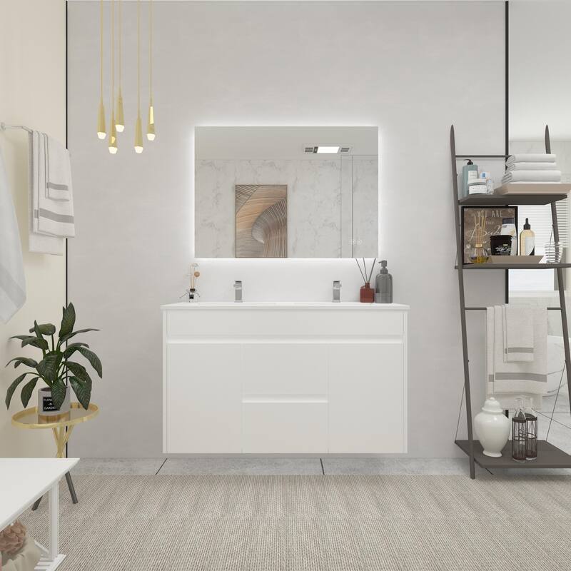 CB HOME LED Bathroom Mirror, Lighted Wall Mounted Vanity Mirror, Anti-fog, Backlit, Dimmable, Frameless, Horizontally/Vertically