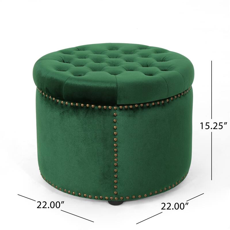 Zahra Velvet Tufted Ottoman by Christopher Knight Home