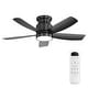 preview thumbnail 48 of 75, Sofucor 42/52 Inch Low Profile Flush Mount Ceiling Fan with Light,Remote Control,Solid wood/ABS Blades,Reversible Quiet DC Motor 42 Inches - Black with Black ABS Blades