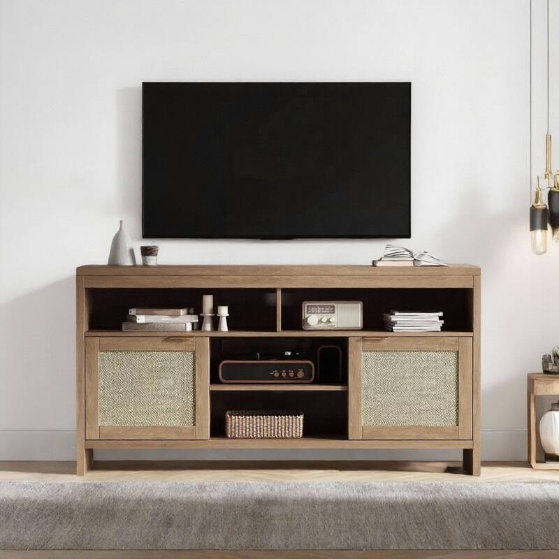 58" Boho TV Stand, Up to 65 in - Brown