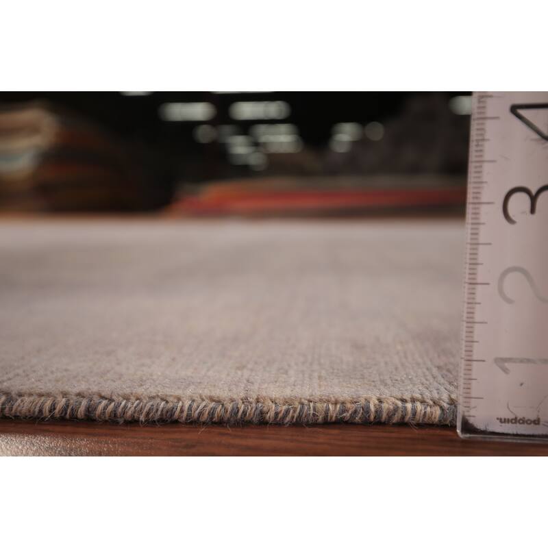 Gray & Beige Modern Gabbeh Oriental Area Rug Handmade Wool Carpet - 6'8" x 8'10"