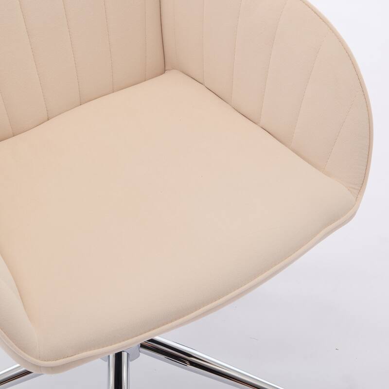 Adjustable Velvet Office Chair - Ergonomic Swivel Design for Home and Bedroom