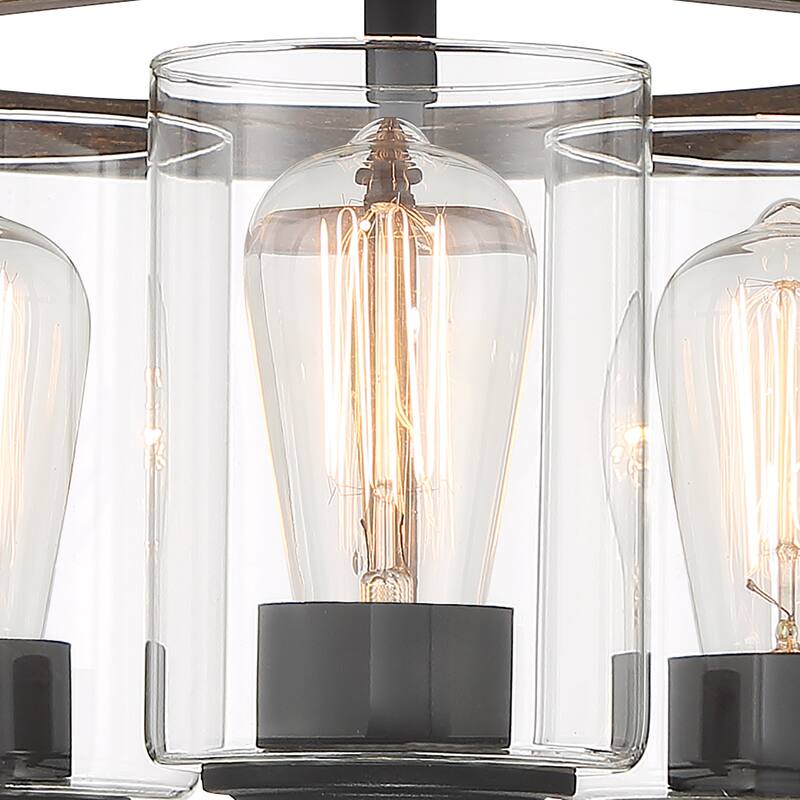 Allegray 3-light Modern Farmhouse Drum Semi-Flush Mount Lights with UL Certified
