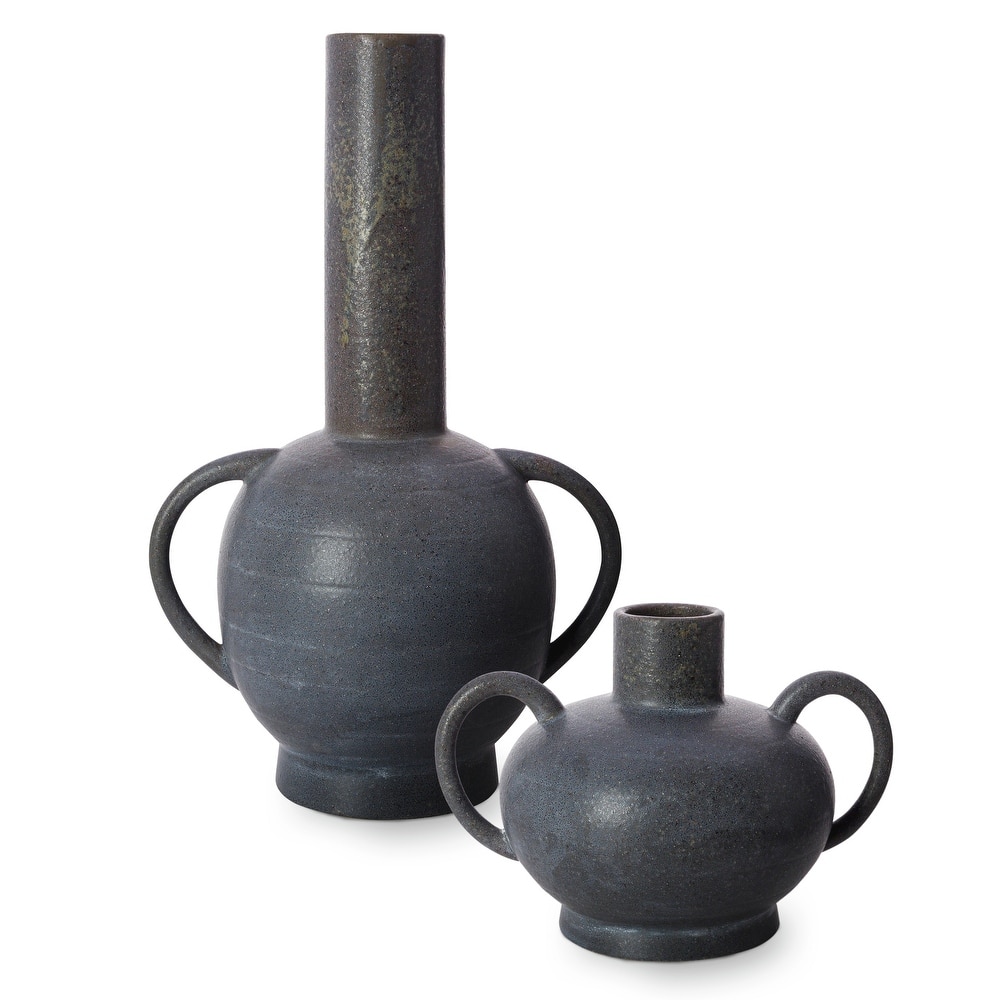 Daisie Ceramic Amphora Floor Vases (Set of 2)