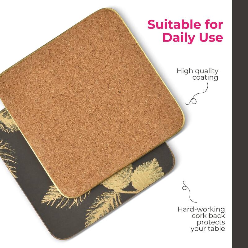 Pimpernel Set of 6 Sara Miller London Etched Leaves Coasters