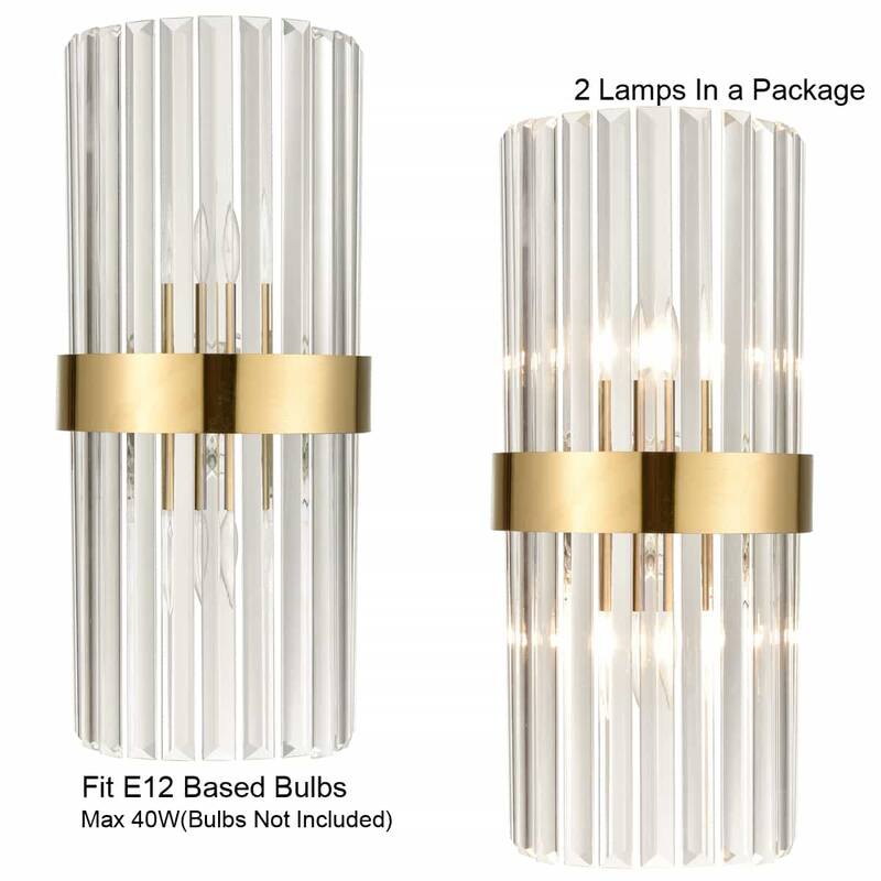 Palermo Clear Glass Rods Wall Sconces Lighting 2-Pack