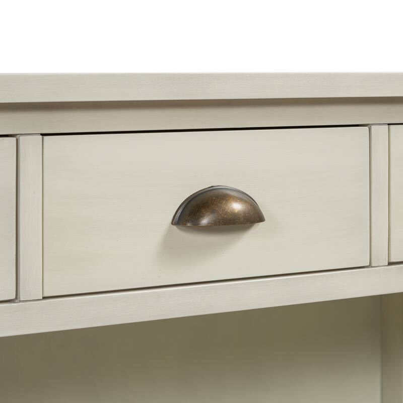 Retro Console Table with 3 Storage Drawers