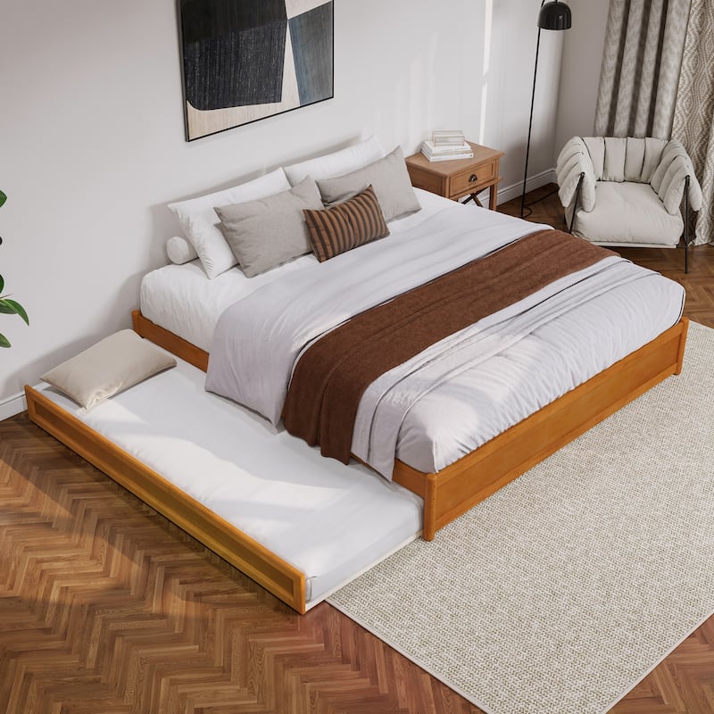 Barcelona Panel Platform Bed with Twin XL Trundle