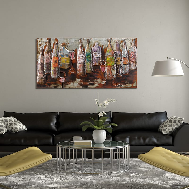 "5 O'Clock" Mixed Media Iron Hand Painted 3D Wall Art