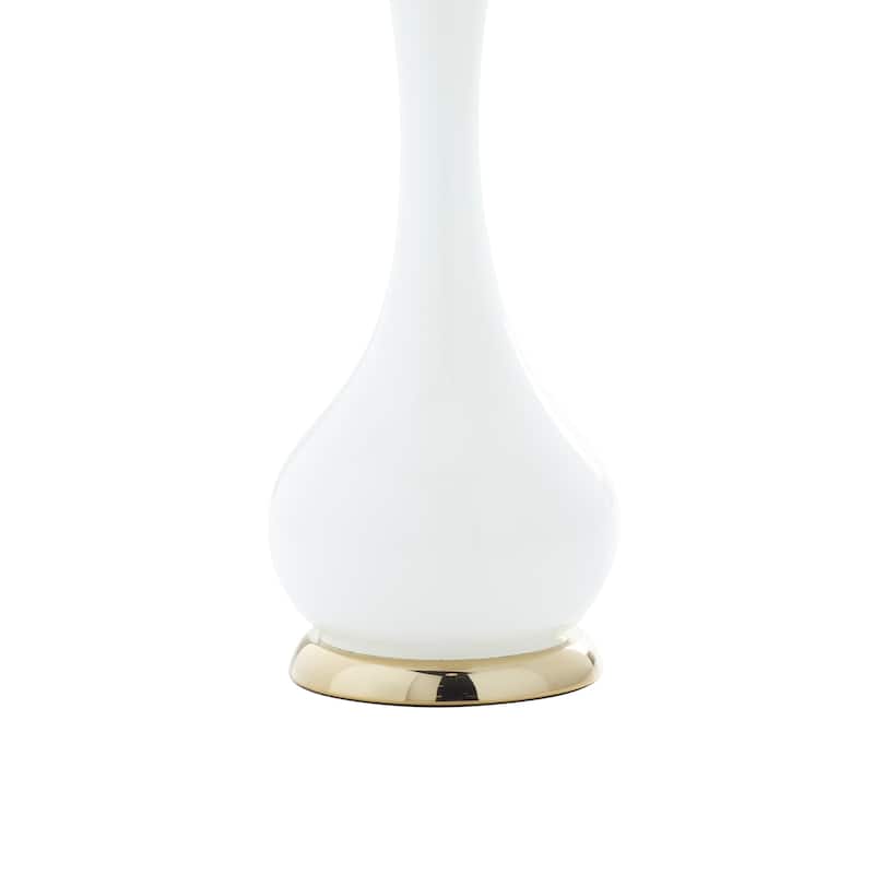 Metal Room Table Lamp with Gold Accents - Set of 2 White - Roche River Decor