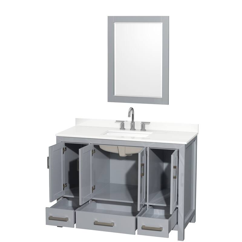 Wyndham Collection WCS141448S-QTZ-US3M24 Sheffield 48" Free Standing
