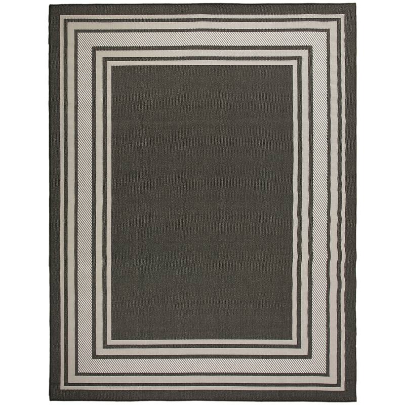 Nourison Horizon Indoor/Outdoor Geometric Area Rug - 9' x 12' - Black
