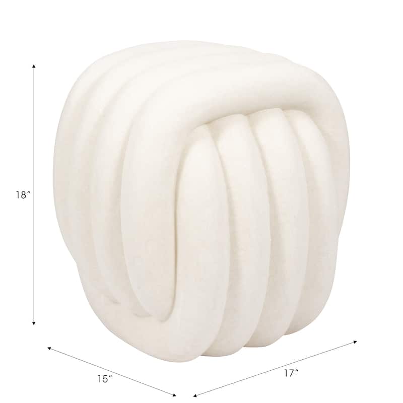 Resin Modern Sculptural Backless Stool - White, 18 in.
