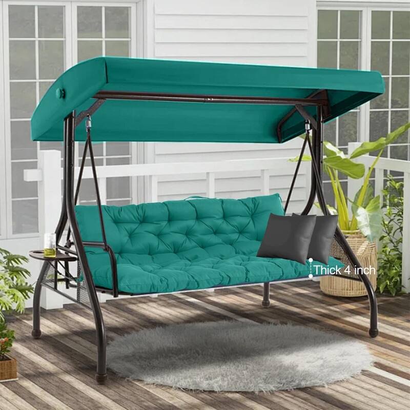 Swing Replacement Cushion, Outdoor Bench Cushions with Backrest Thicken 4", Patio Furniture Garden Porch Loveseat Glider Pad
