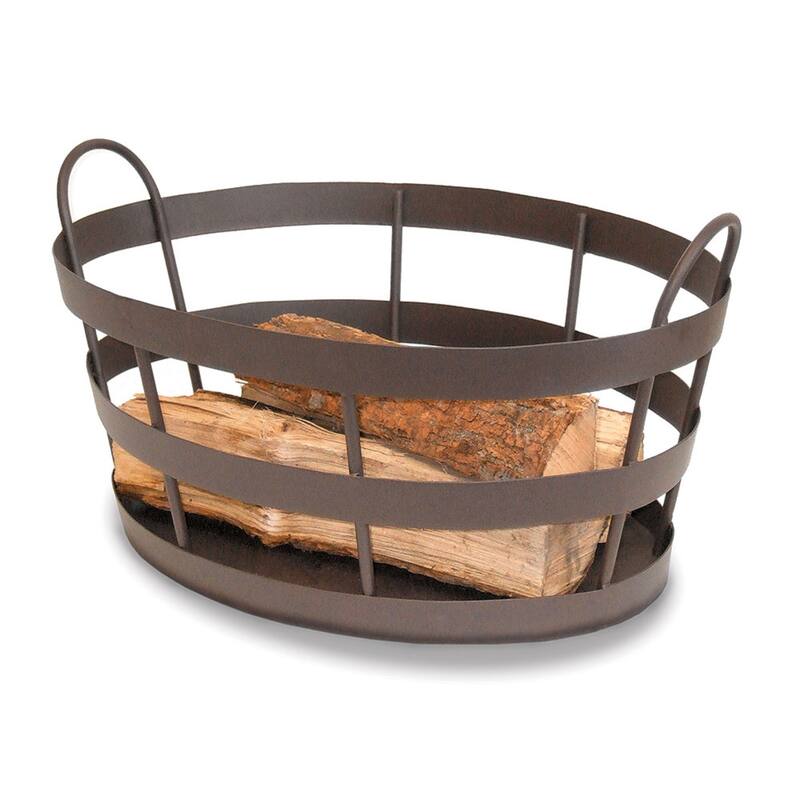 Minuteman International Shaker Log Bin Basket w/Handles, 23 Inch Long, Roman Bronze