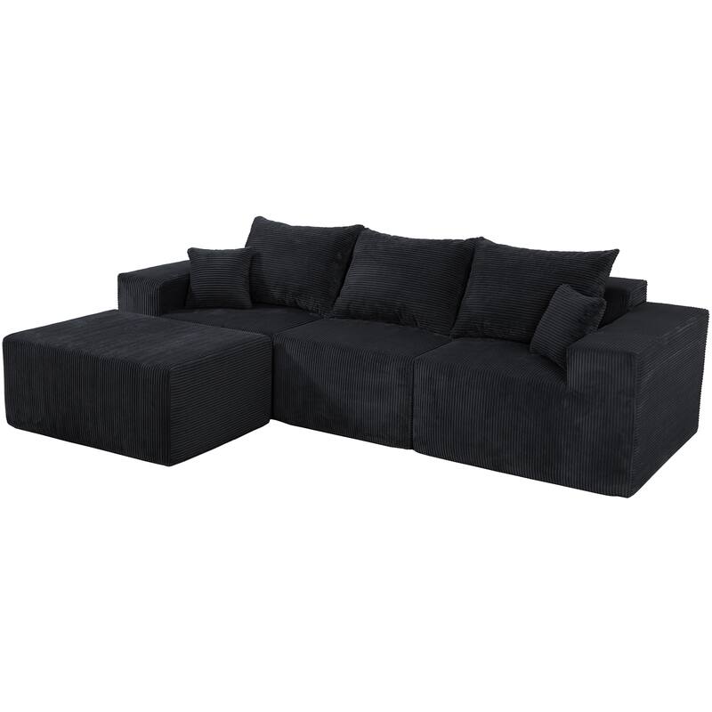 GDFStudio - 4-Piece Modular L-Shaped 100" Sectional Sofa with Chaise Lounge